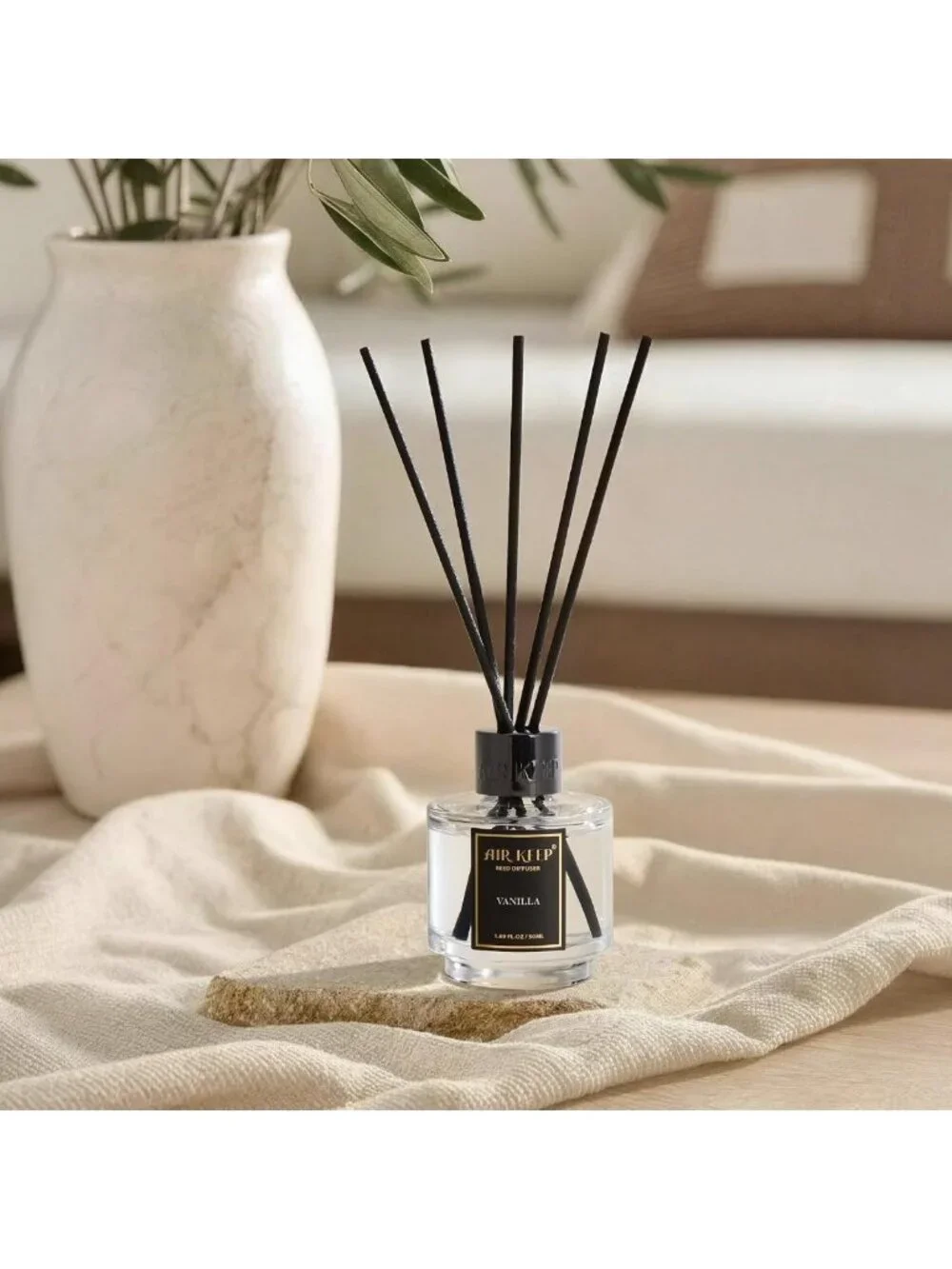 Set of 3 Reed Diffusers for Bathroom | Fresh Linen, Vanilla, Eucalyptus & Mint